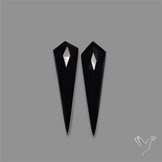 Rose Cut Black Onyx Pair