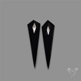 Rose Cut Black Onyx Pair