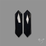Rose Cut Black Onyx Pair