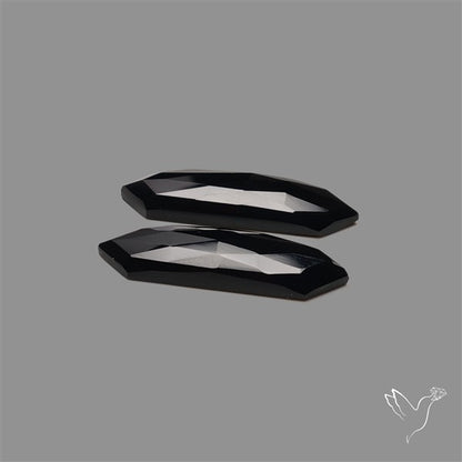 Rose Cut Black Onyx Pair