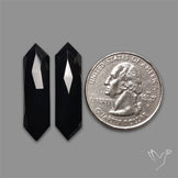 Rose Cut Black Onyx Pair