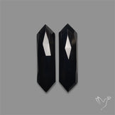 Rose Cut Black Onyx Pair