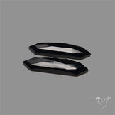 Rose Cut Black Onyx Pair