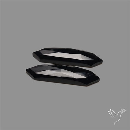 Rose Cut Black Onyx Pair