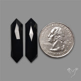 Rose Cut Black Onyx Pair