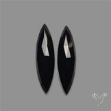 Rose Cut Black Onyx Pair