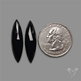 Rose Cut Black Onyx Pair