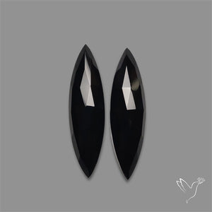 Rose Cut Black Onyx Pair