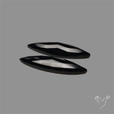 Rose Cut Black Onyx Pair