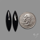 Rose Cut Black Onyx Pair
