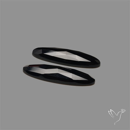 Rose Cut Black Onyx Pair