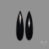 Rose Cut Black Onyx Pair