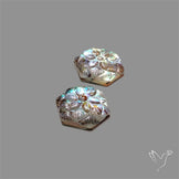 Mughal Carving Quartz With Abalone Shell Doublets Pair
