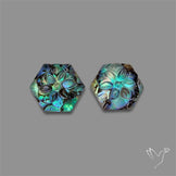 Mughal Carving Quartz With Abalone Shell Doublets Pair