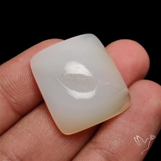 White Chalcedony Druzy Pocket