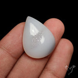 White Chalcedony Druzy Pocket