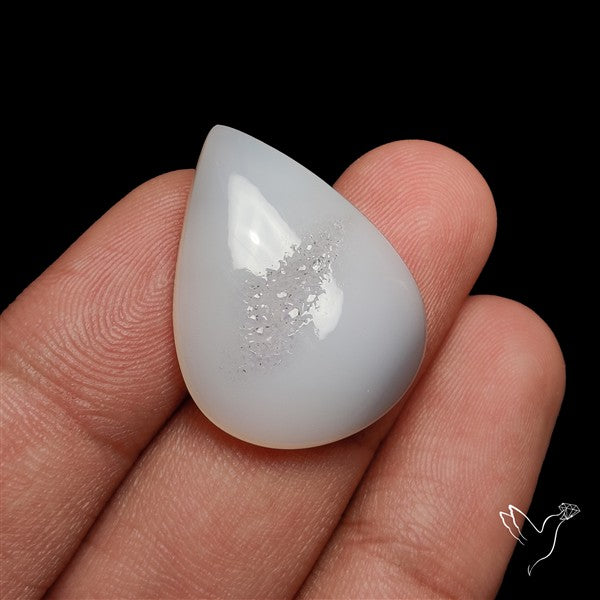 White Chalcedony Druzy Pocket