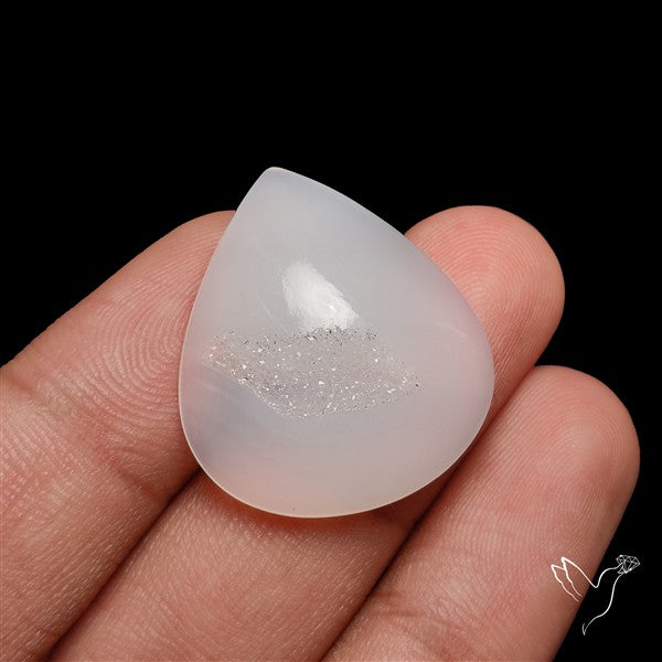 White Chalcedony Druzy Pocket