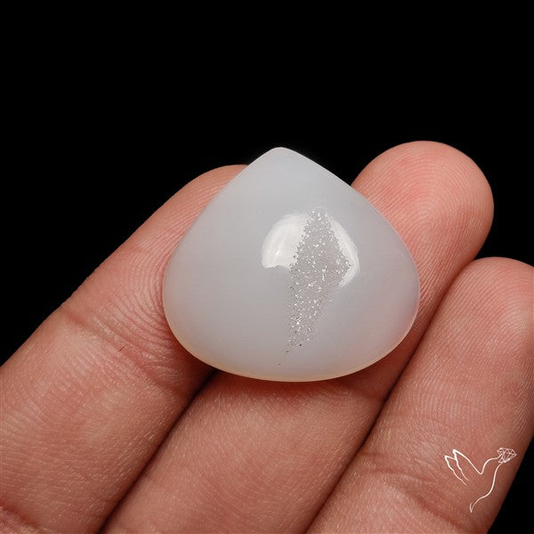 White Chalcedony Druzy Pocket