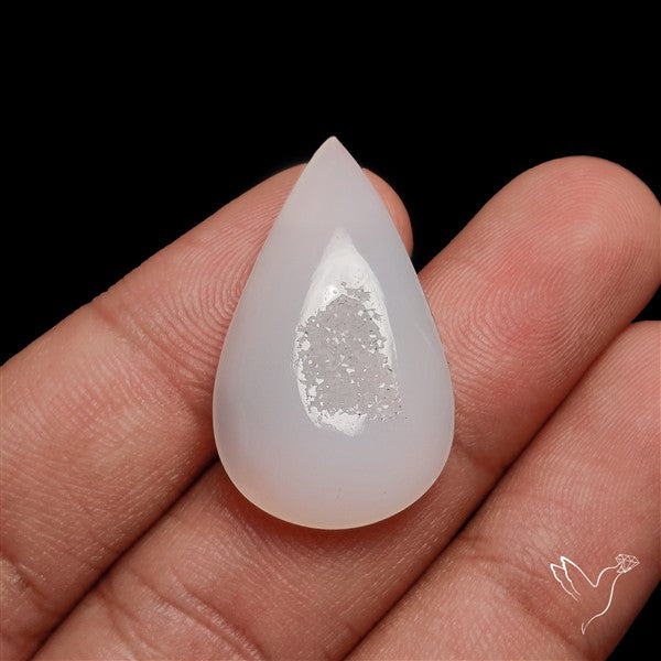 White Chalcedony Druzy Pocket