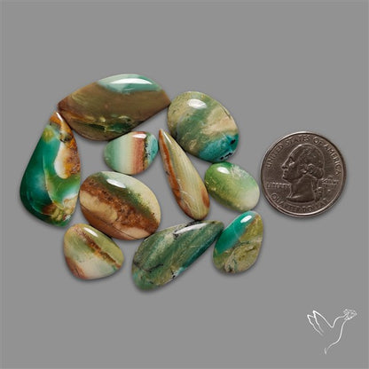 Peruvian Blue Opal Cabochons Lot