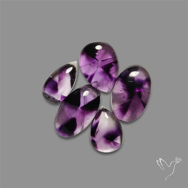 Trapiche Amethyst Cabochons Lot