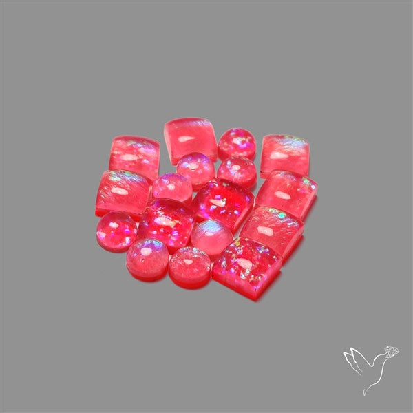 Pink Gilson Opal Doublets with Quartz Lot