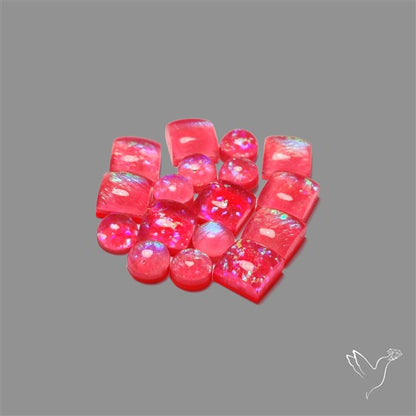 Pink Gilson Opal Doublets with Quartz Lot