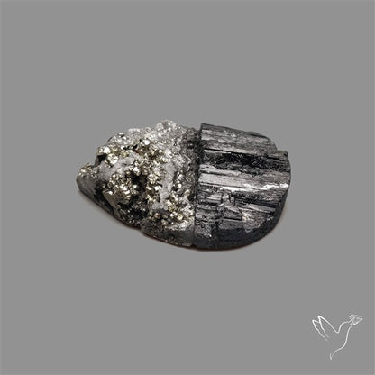 Pyrite And Black Tourmaline Intarcia Druzy