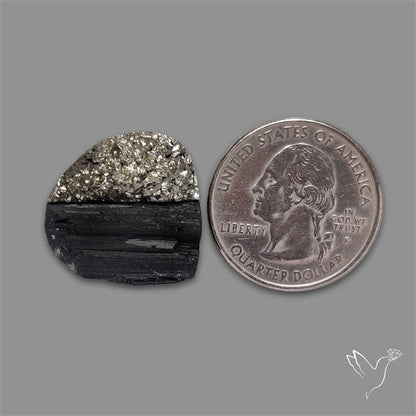 Pyrite And Black Tourmaline Intarcia Druzy