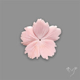 Pink Conch Shell Floral Carving (not flat backed)