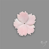 Pink Conch Shell Floral Carving (not flat backed)