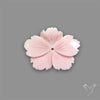 Pink Conch Shell Floral Carving (not flat backed)