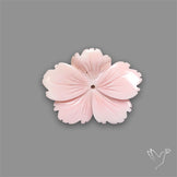Pink Conch Shell Floral Carving (not flat backed)