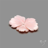 Pink Conch Shell Floral Carving (not flat backed)
