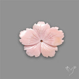 Pink Conch Shell Floral Carving (not flat backed)