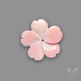Pink Conch Shell Floral Carving (not flat backed)