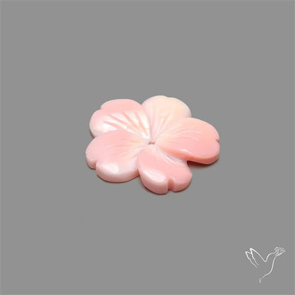 Pink Conch Shell Floral Carving (not flat backed)