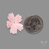 Pink Conch Shell Floral Carving (not flat backed)