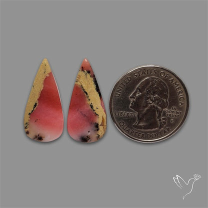 Peruvian Pink Opal Pair Bicolor