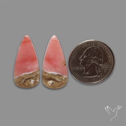 Peruvian Pink Opal Pair Bicolor