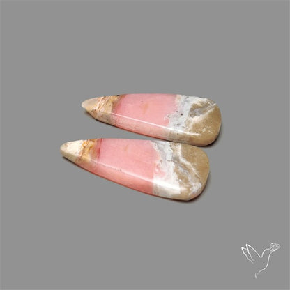 Peruvian Pink Opal Pair Bicolor