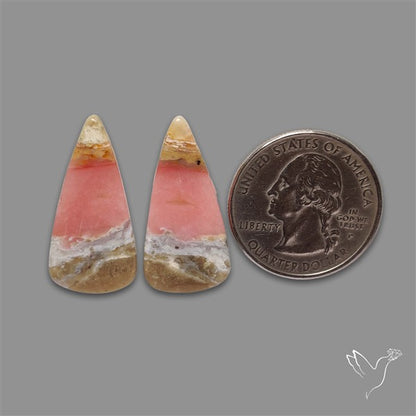 Peruvian Pink Opal Pair Bicolor