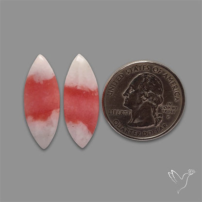 Peruvian Pink Opal Pair Bicolor