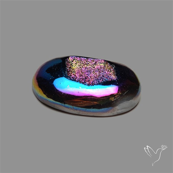 Titanium Coated Chalcedony Druzy Pocket