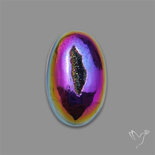 Titanium Coated Chalcedony Druzy Pocket