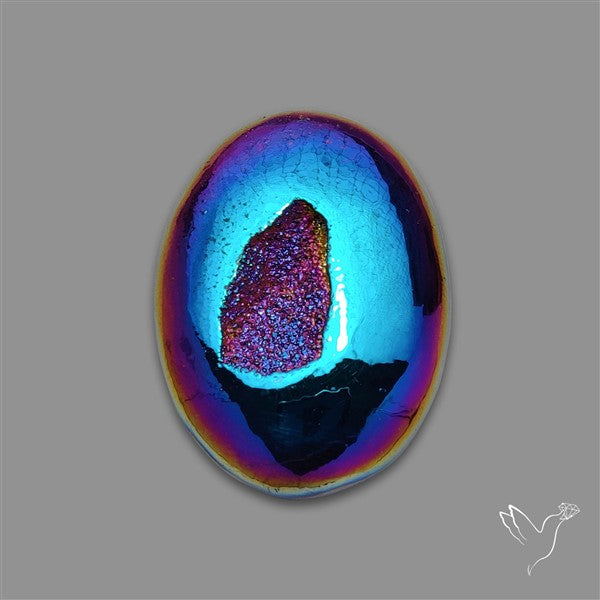 Titanium Coated Chalcedony Druzy Pocket