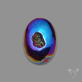 Titanium Coated Chalcedony Druzy Pocket