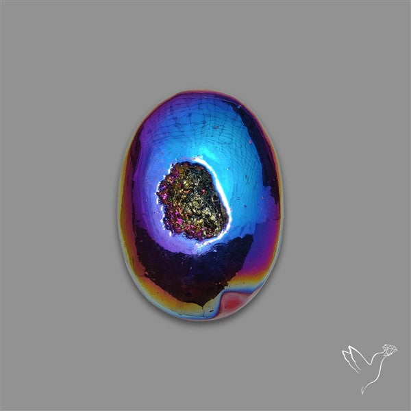 Titanium Coated Chalcedony Druzy Pocket