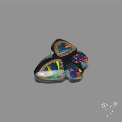Aurora Opal With Black Onyx Butterfly Carving Doublet